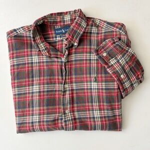 Ralph Lauren Men’s Classic Fit Flannel Button Down Shirt Size Medium Plaid